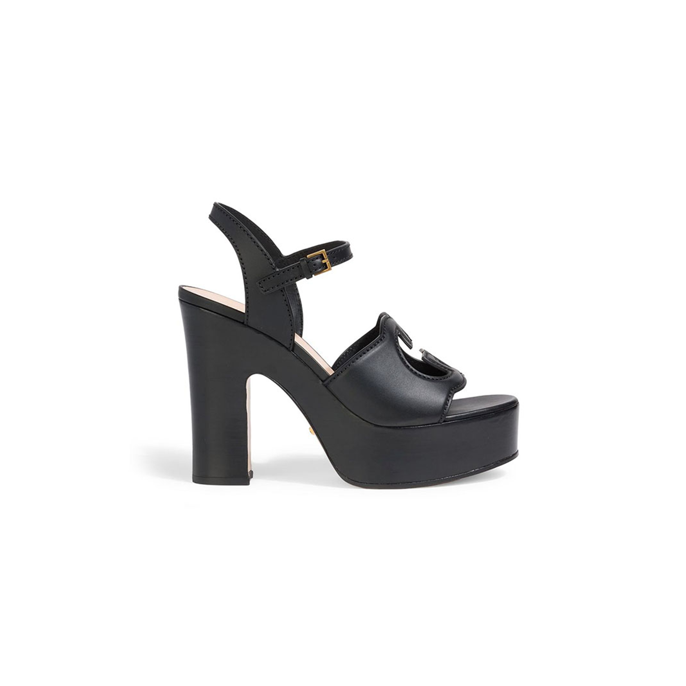 GUCCI LEATHER PLATFORM SANDALS 
